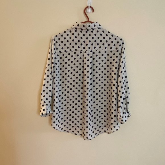 3/4 Length Sleeve Polka Dot Blouse - Picture 3 of 3